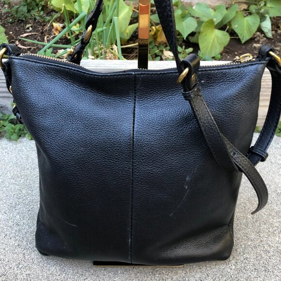 ELLIOTT LUCA Crossbody Purse Women's Black Leather Zipper Travel Shoulder Bag - Picture 5 of 11